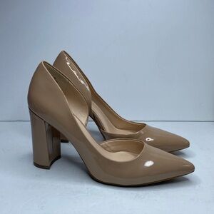 Nine West Elegant SZ 8 Tan Women's 3 inch Chunky Heel Punps